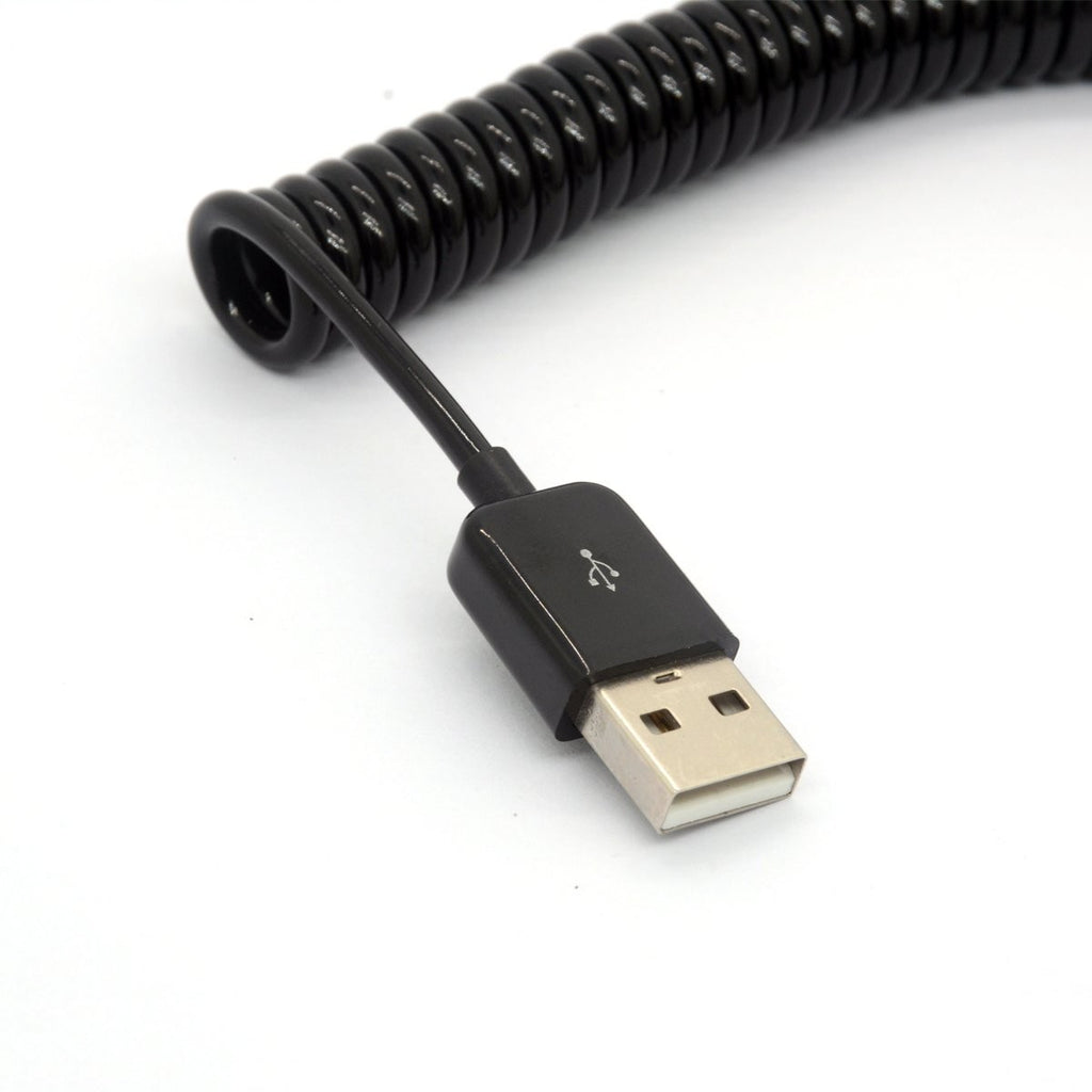 BSHTU Spiral Coiled Mini USB Cable Data Sync & Charger 3 Meter