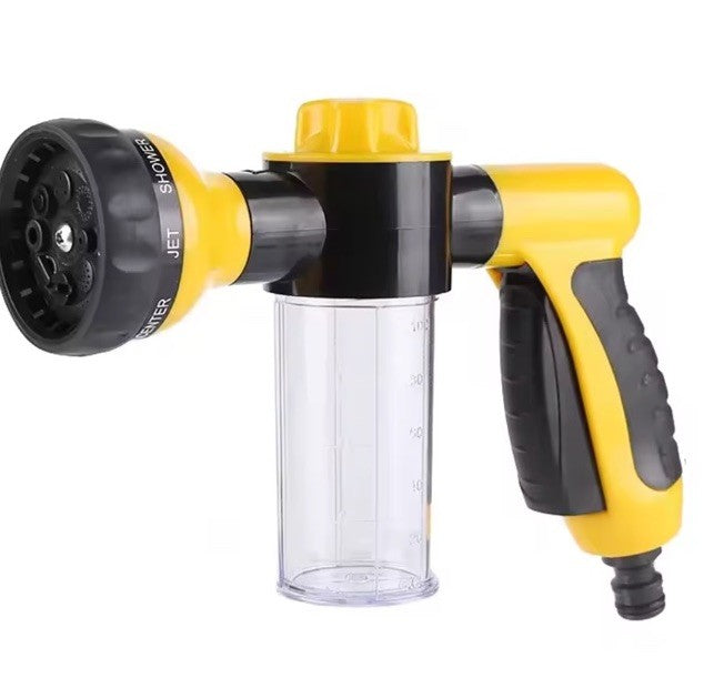 8-Pattern Garden Hose Multi-Pattern Sprayer Nozzle w/ Soap Bottle Green/Black