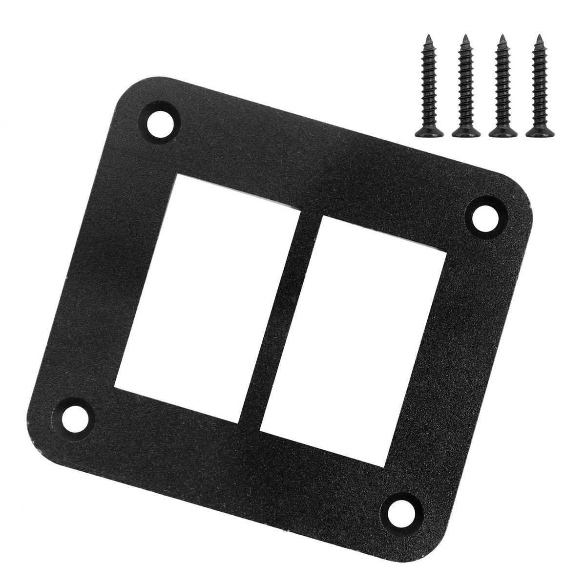 AUXBC 2 Way Rocker Switch Panel Housing Holder, 2 Gang Black Aluminium Rocker...