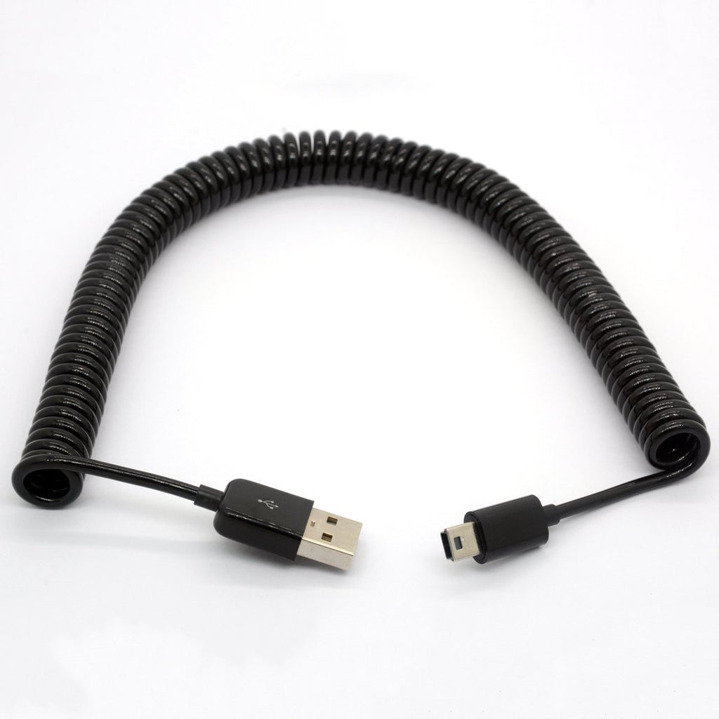 BSHTU Spiral Coiled Mini USB Cable Data Sync & Charger 3 Meter
