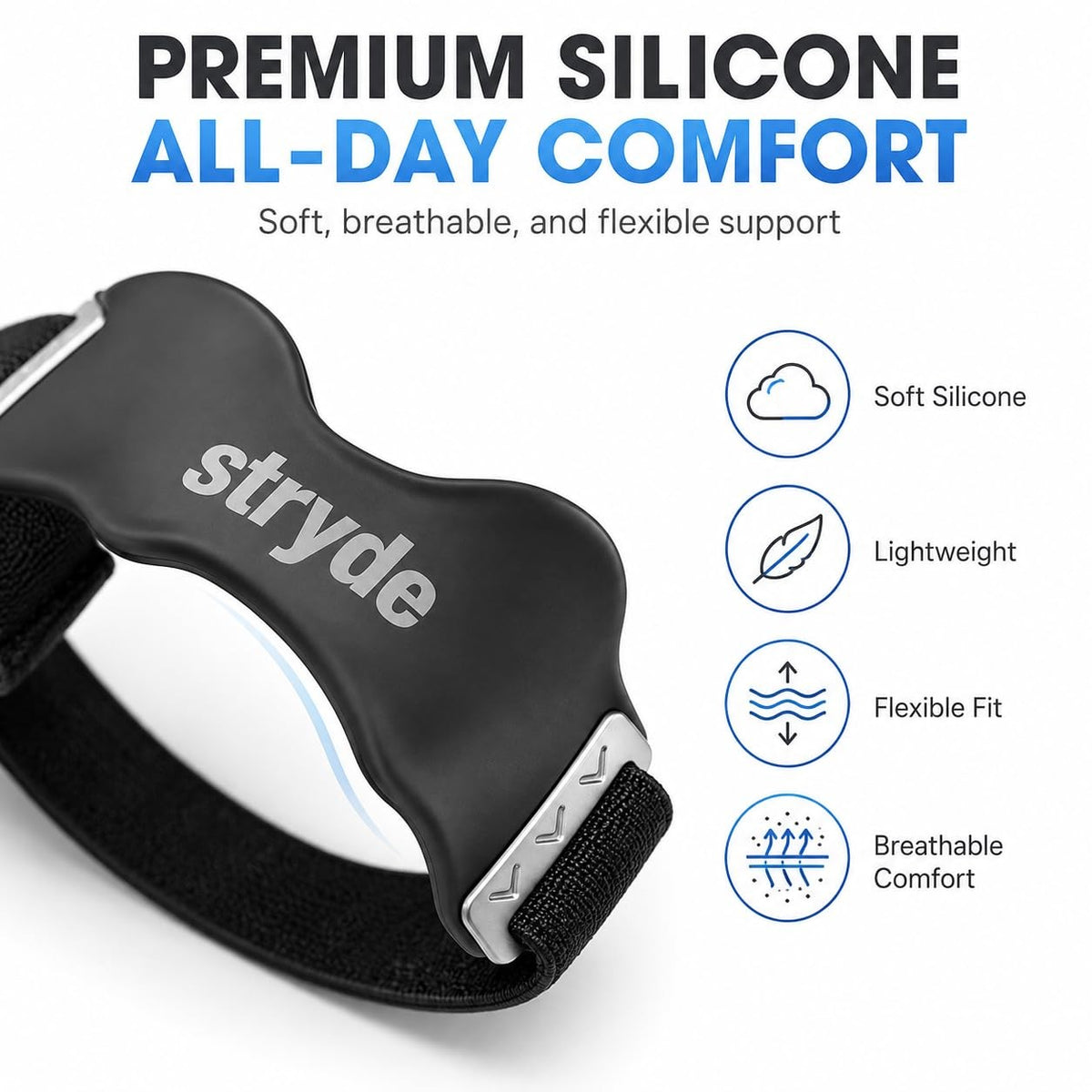 Stryde Precision Knee Strap  Premium Stryde Knee Strap with Silicone LockPoin...