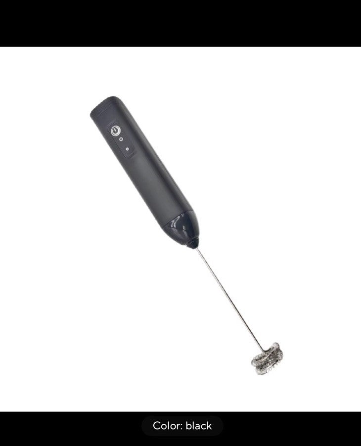 Wireless Electric Handheld Milk Frother 3-Speed Type-C Rechargeable White/Black