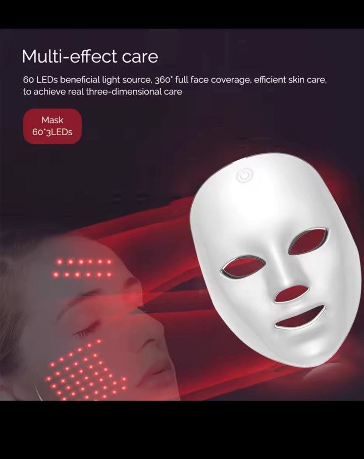 ForeverLily Wireless 7-Color LED Face Mask, Touch Control, White